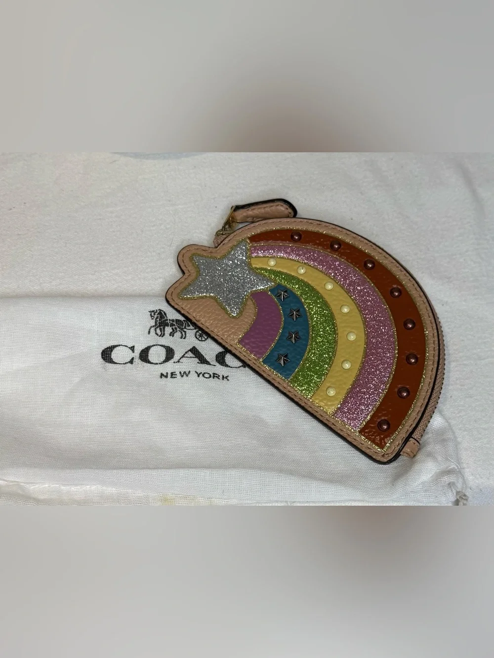 Coach Shooting Star Rainbow Coin Pouch 2018 27532 HTF